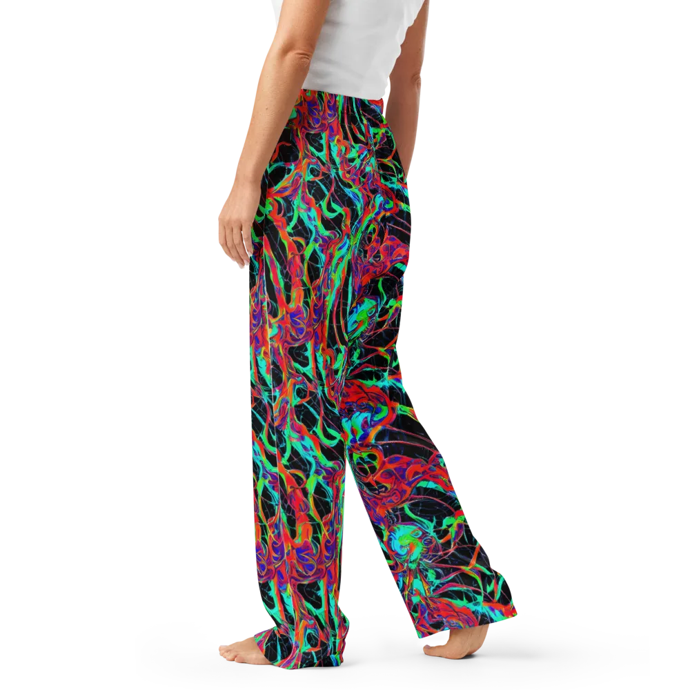 Fluorescent Rapture on Women's Pajama Pants — Left