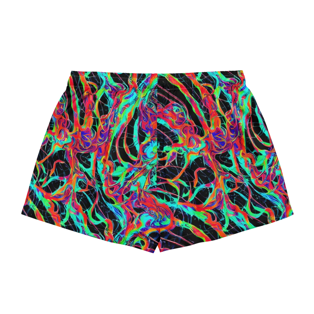 Fluorescent Rapture on Women's Pajama Shorts — Back