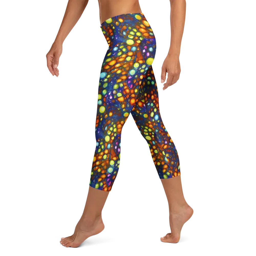 Electric Pebble on Capri Leggings — Left