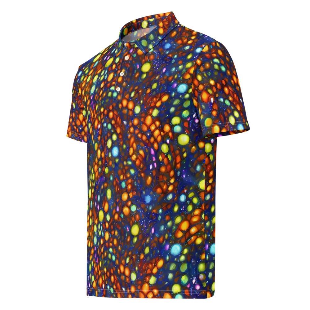 Electric Pebble on Men's Slim Fit Polo Shirt — Left Front