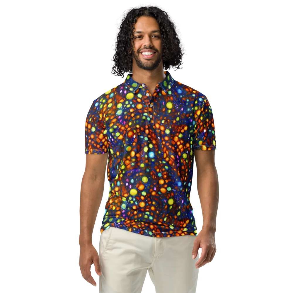 Electric Pebble on Men's Slim Fit Polo Shirt — Front