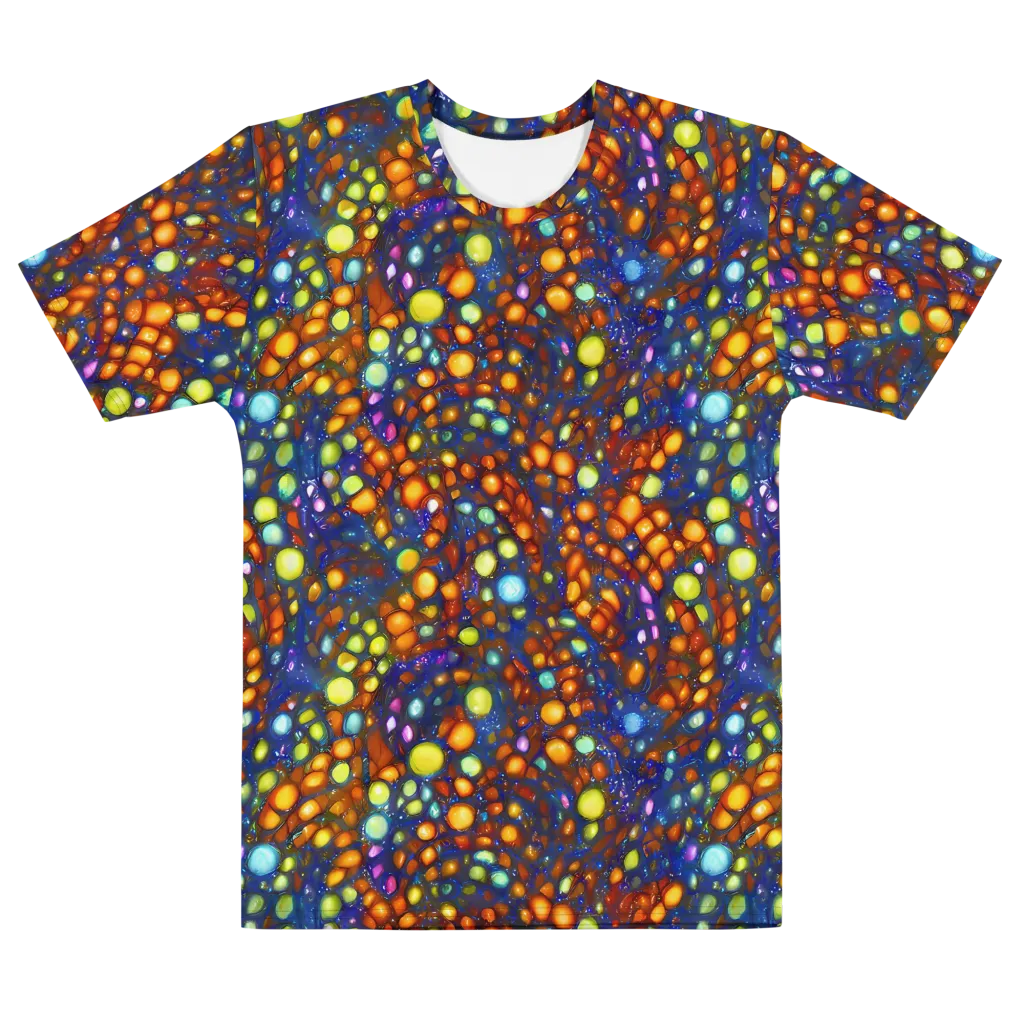 Electric Pebble on Men's Cotton Crew Neck T-Shirt — Front