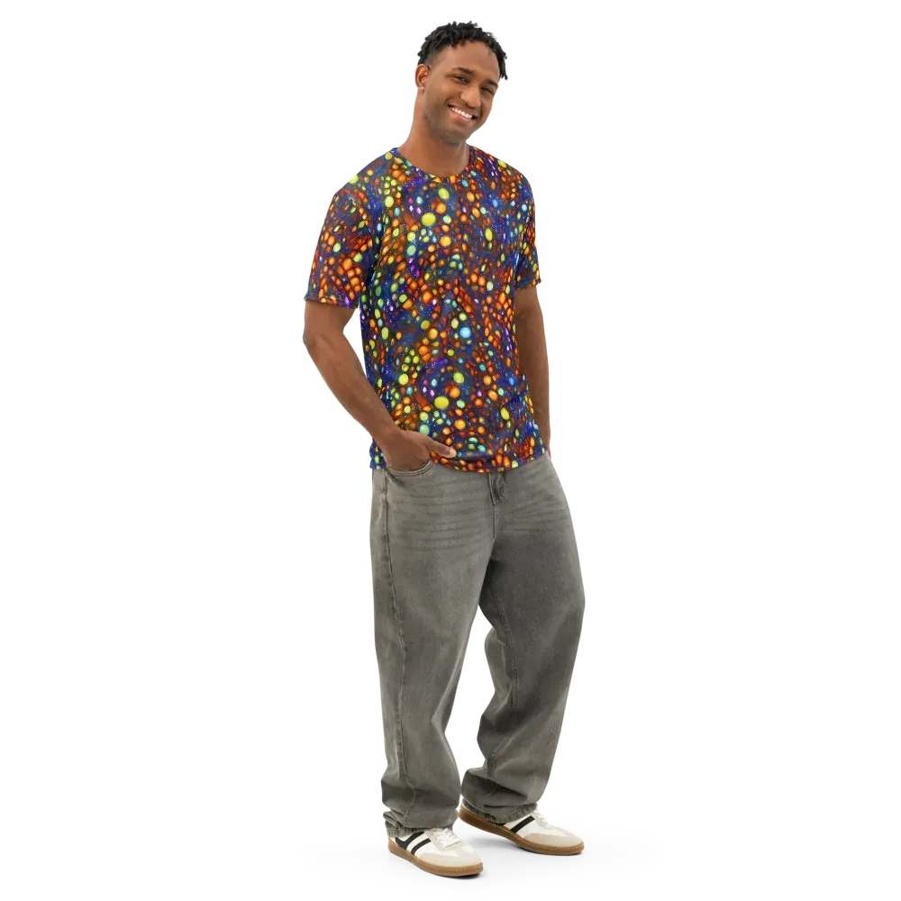 Electric Pebble on Men's Cotton Crew Neck T-Shirt — Right Front