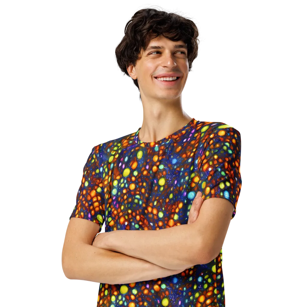 Electric Pebble on Men's Crew Neck T-Shirt — Left Front