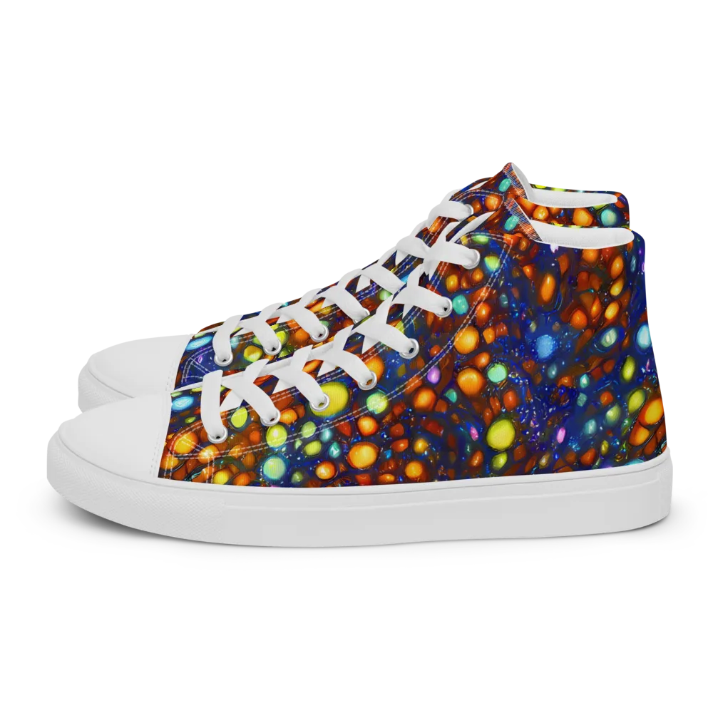 Electric Pebble on Men's High Top Canvas Shoes — Left