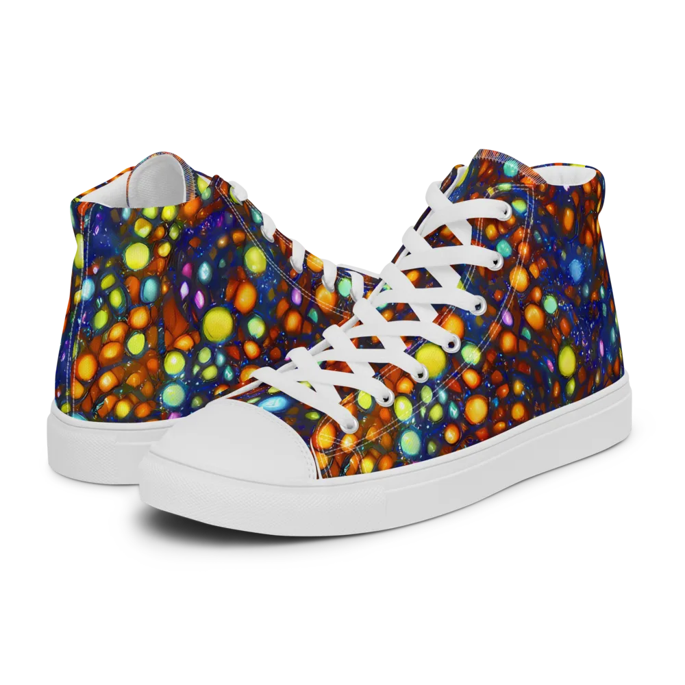 Electric Pebble on Men's High Top Canvas Shoes — Left