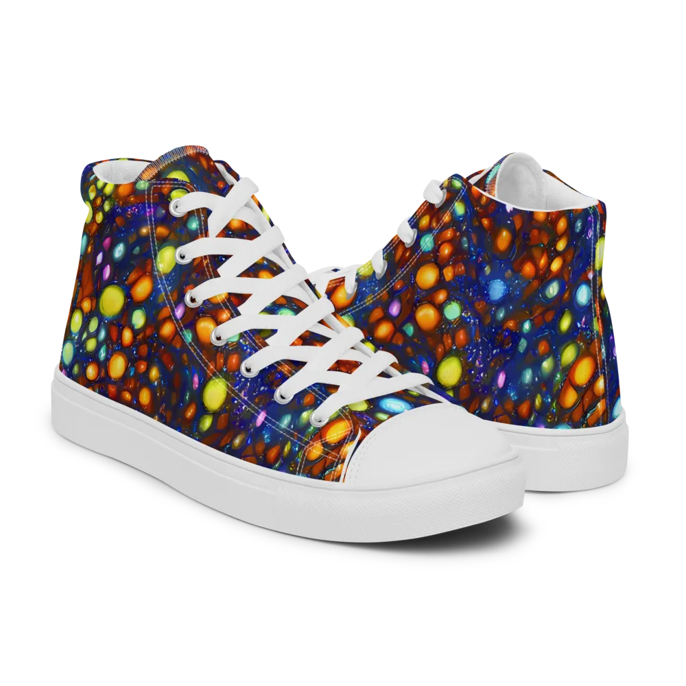Electric Pebble on Men's High Top Canvas Shoes — Right