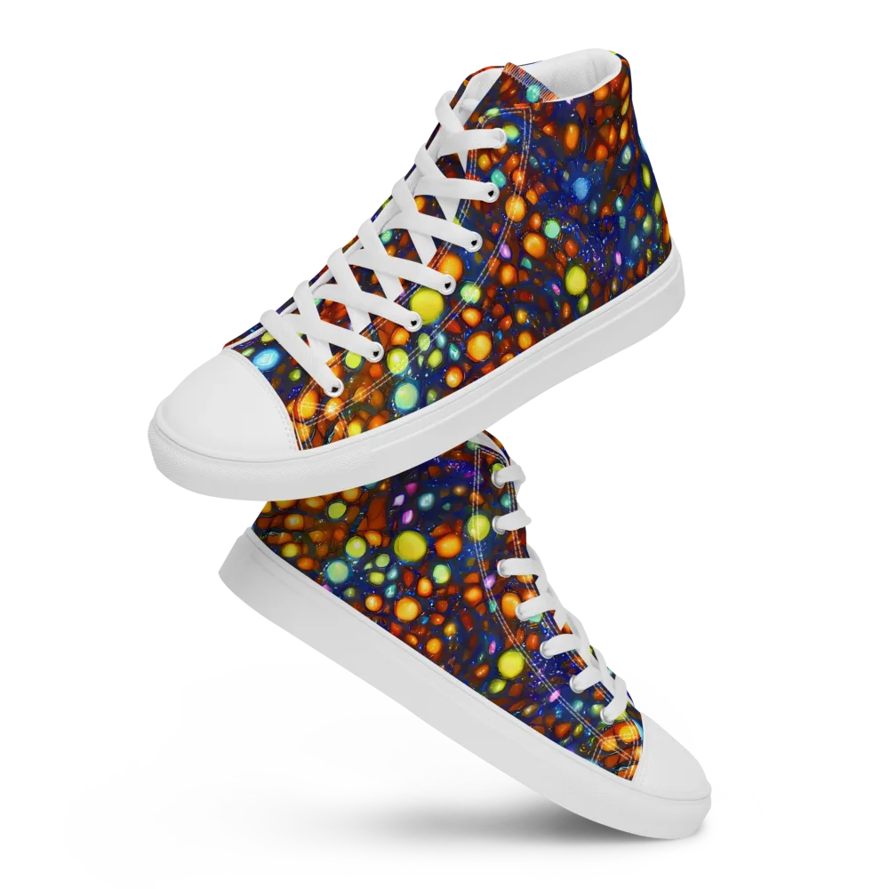 Electric Pebble on Men's High Top Canvas Shoes — Front