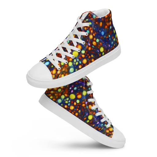 Electric Pebble on a Men's High Top Canvas Shoes