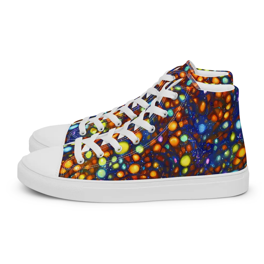 Electric Pebble on Women's High Top Canvas Shoes — Left