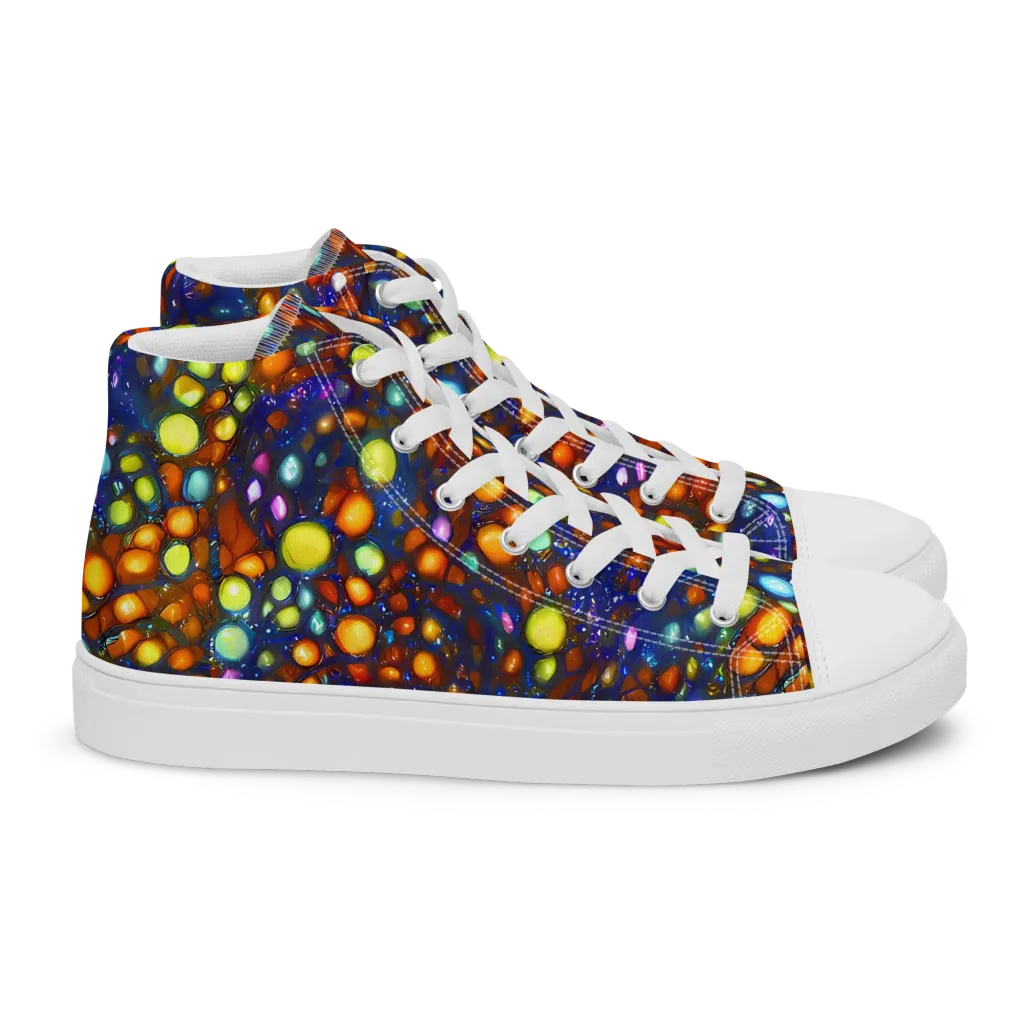 Electric Pebble on Women's High Top Canvas Shoes — Right