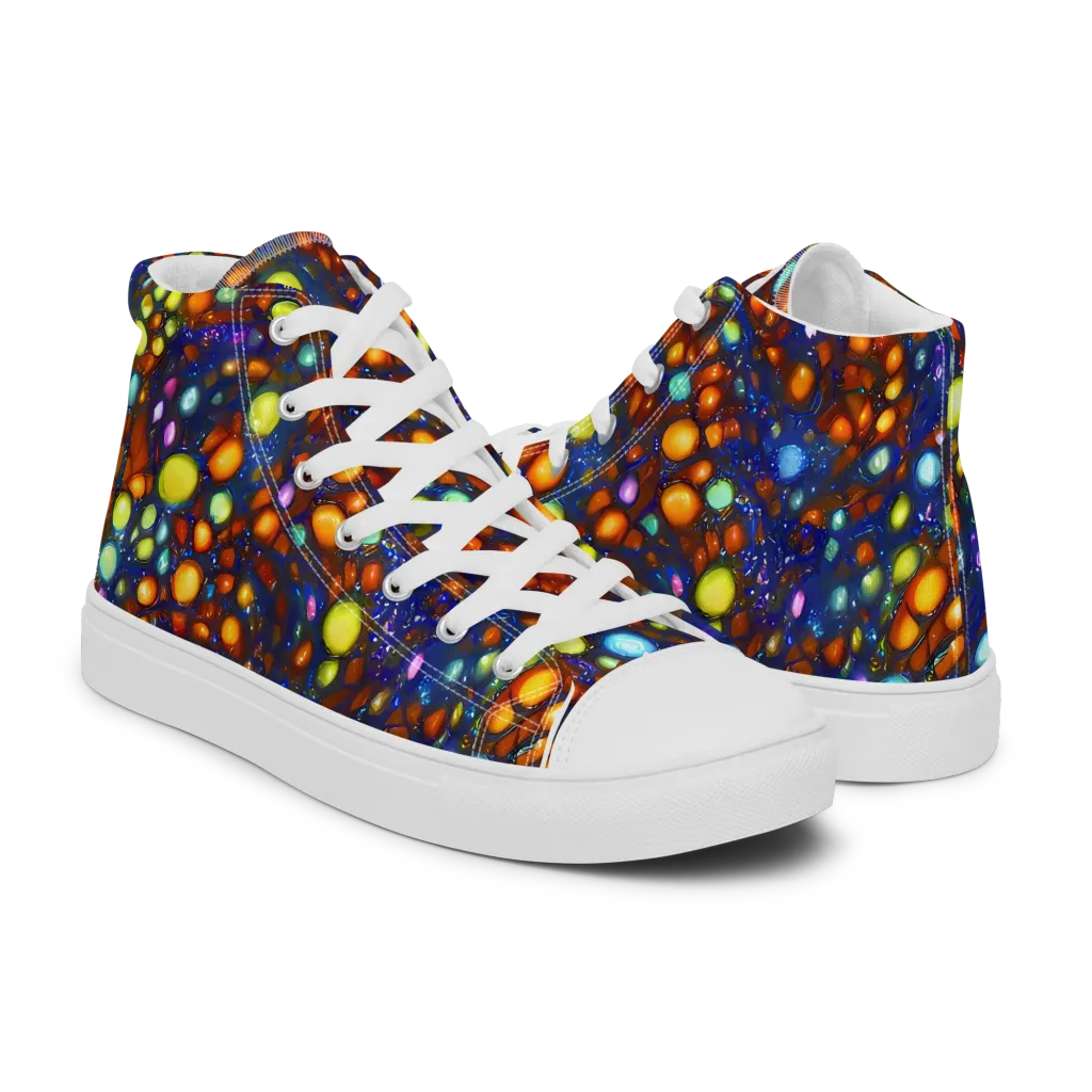 Electric Pebble on Women's High Top Canvas Shoes — Right