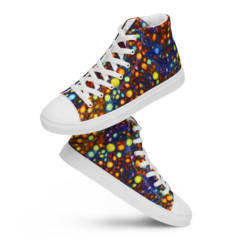 Electric Pebble on Women's High Top Canvas Shoes — Front
