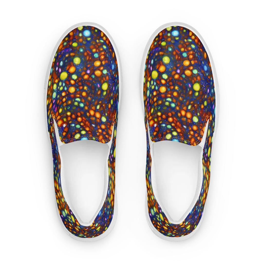 Electric Pebble on Men's Slip-On Canvas Shoes — Front