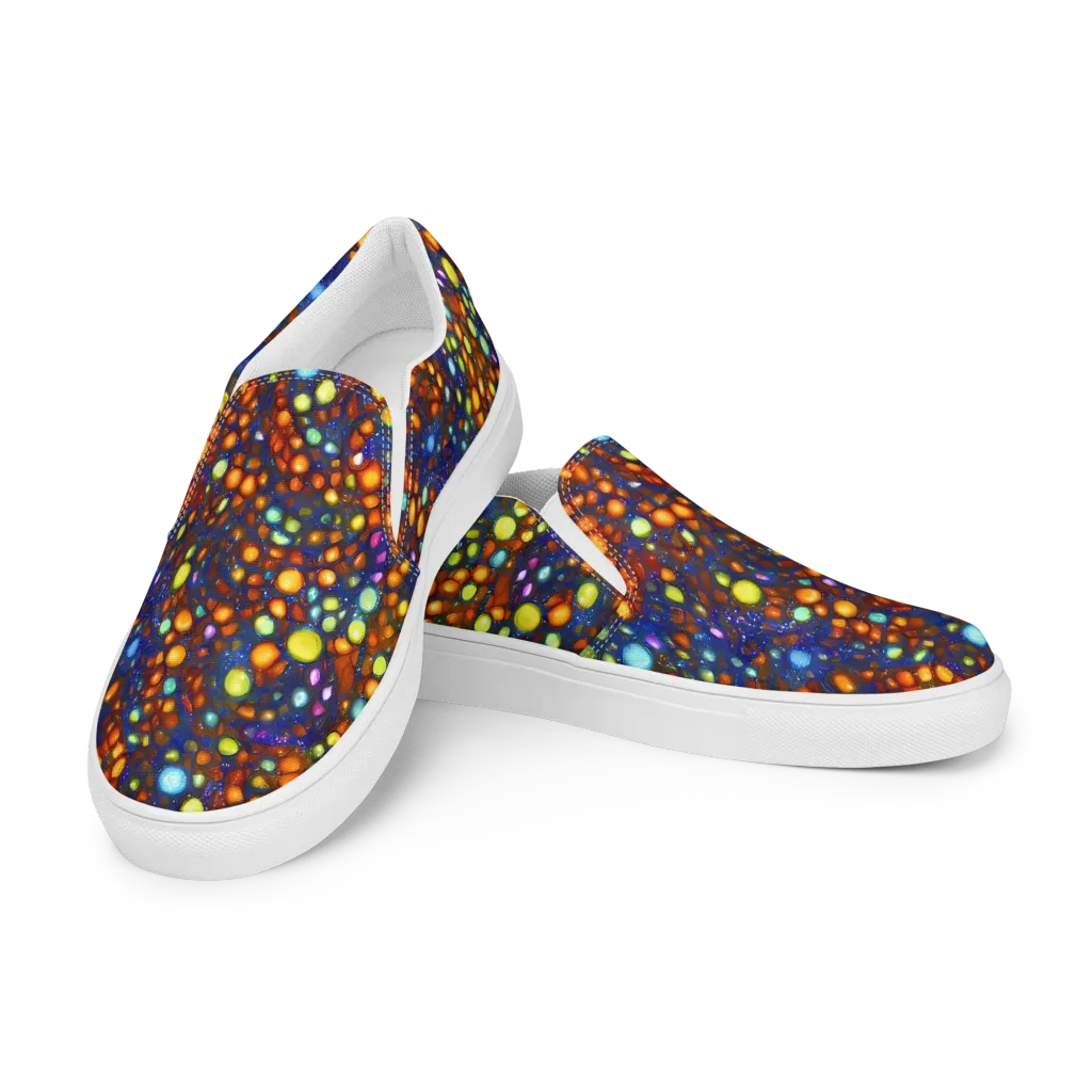 Electric Pebble on Men's Slip-On Canvas Shoes — Left Front