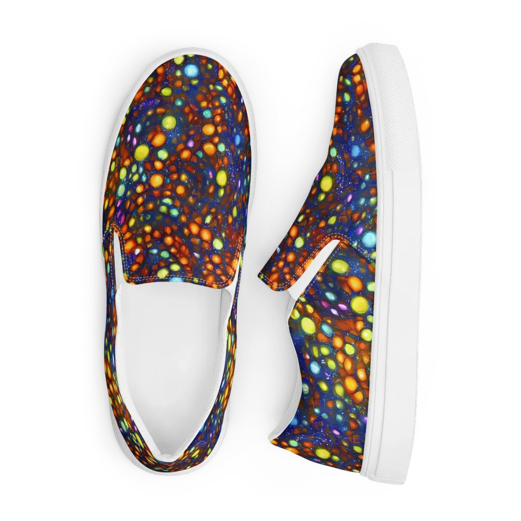 Electric Pebble on Men's Slip-On Canvas Shoes — Front