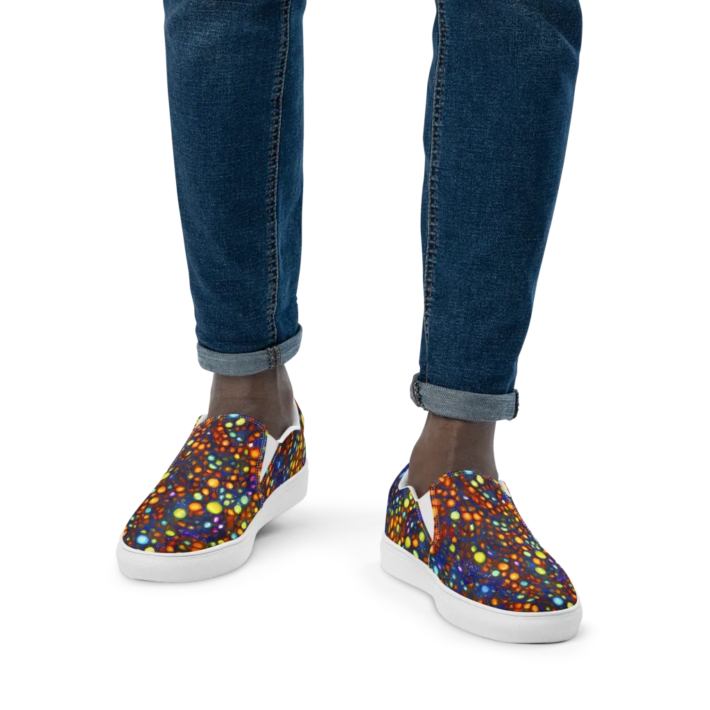 Electric Pebble on Men's Slip-On Canvas Shoes — Front
