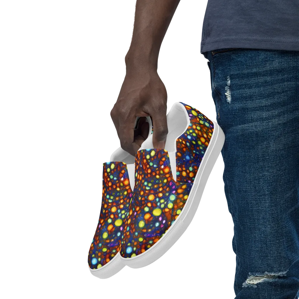 Electric Pebble on Men's Slip-On Canvas Shoes — Left Front