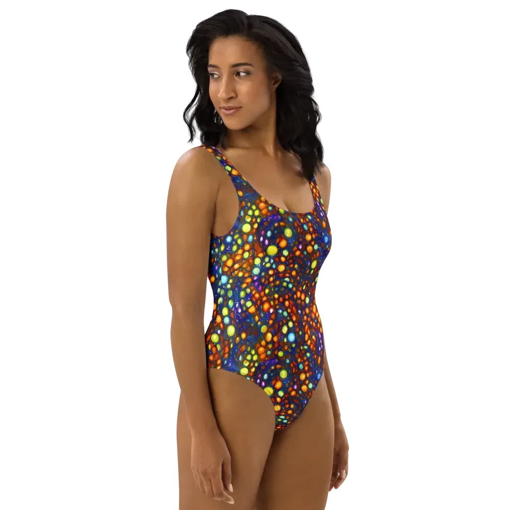 Electric Pebble on One-Piece Swimsuit — Right