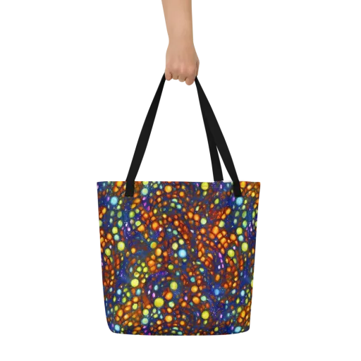 Electric Pebble on a Large Tote Bag W/ Pocket
