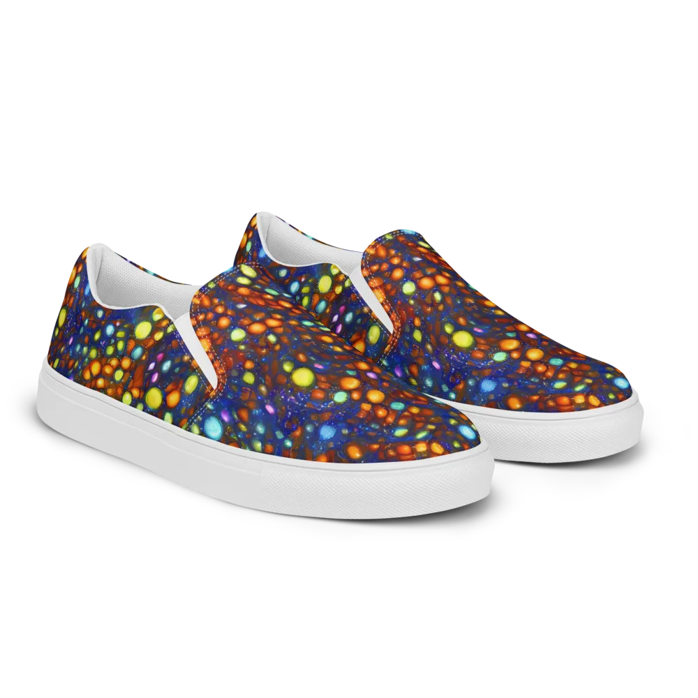 Electric Pebble on Women's Slip-On Canvas Shoes — Right Front