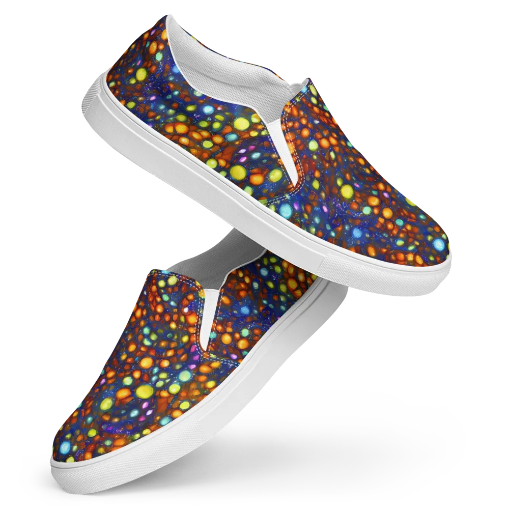 Electric Pebble on Women's Slip-On Canvas Shoes — Front