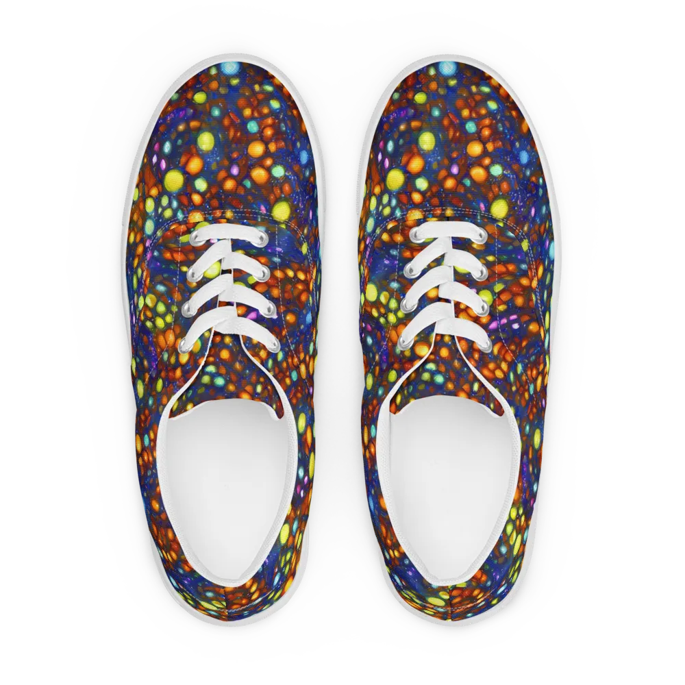 Electric Pebble on Men's Lace-Up Canvas Shoes — Front