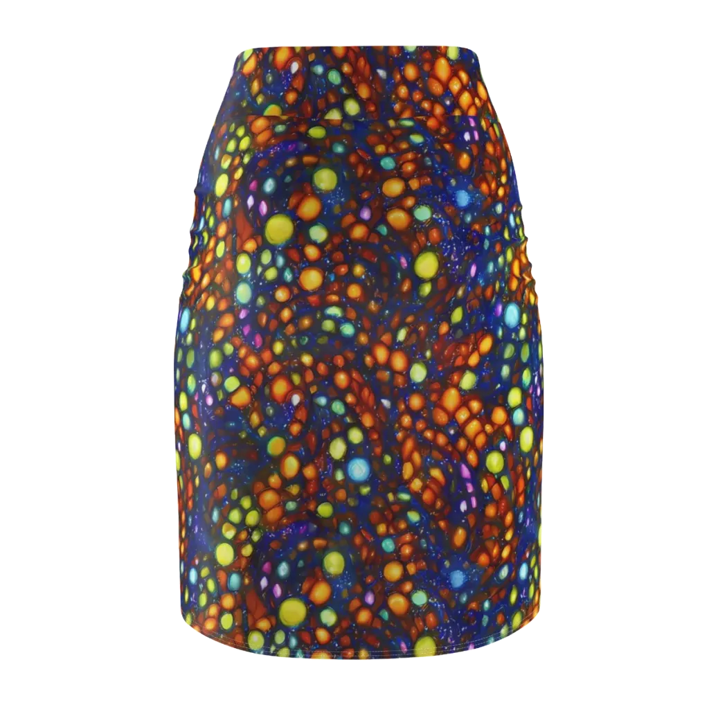 Electric Pebble on Pencil Skirt — Back