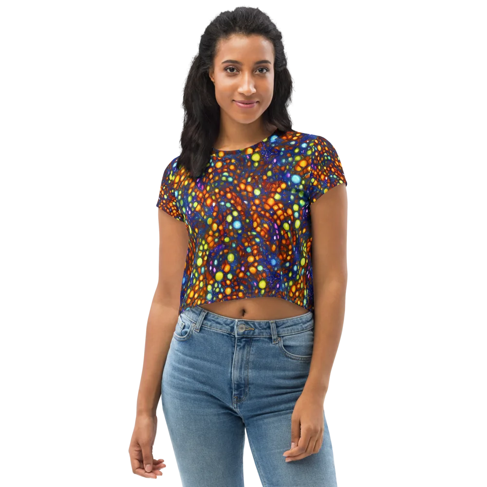 Electric Pebble on Crop Tee — Front