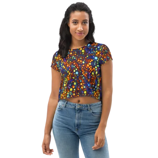 Electric Pebble on a Crop Tee