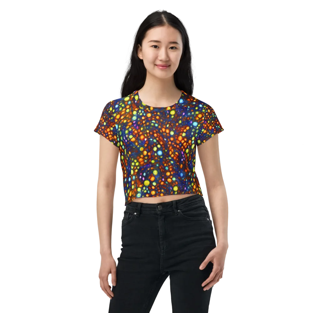 Electric Pebble on Crop Tee — Front