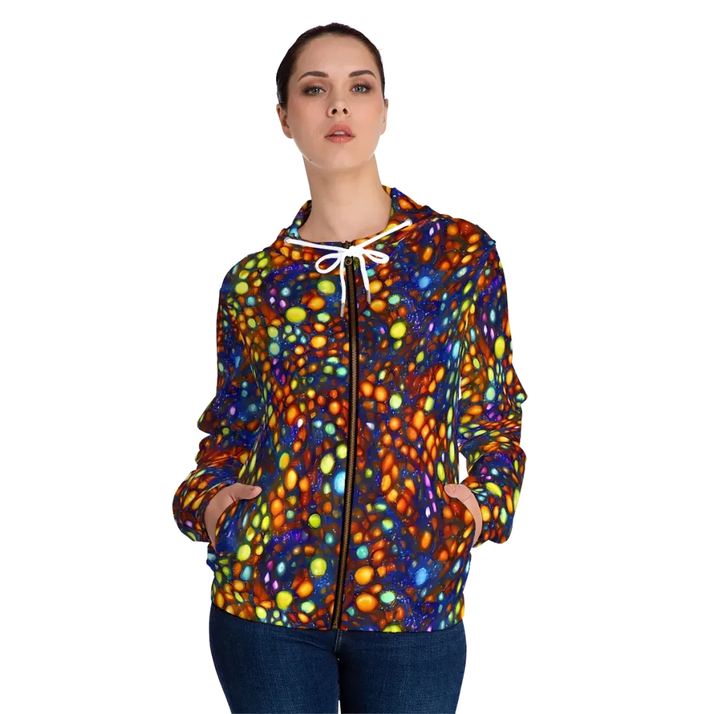 Electric Pebble on Women's Full-Zip Hoodie — Front On Person