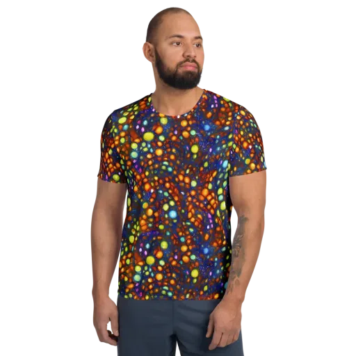 Electric Pebble on a Men's Athletic T-Shirt