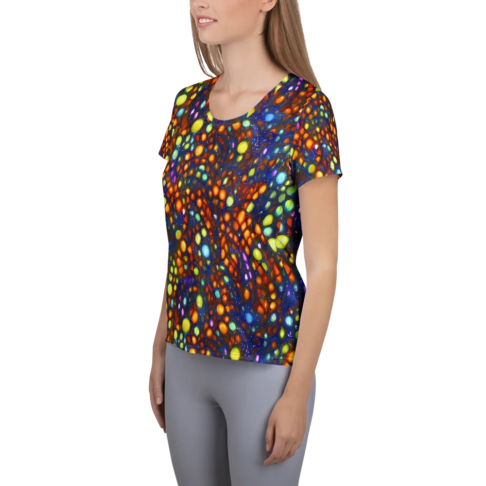 Electric Pebble on Women's Athletic T-Shirt — Left