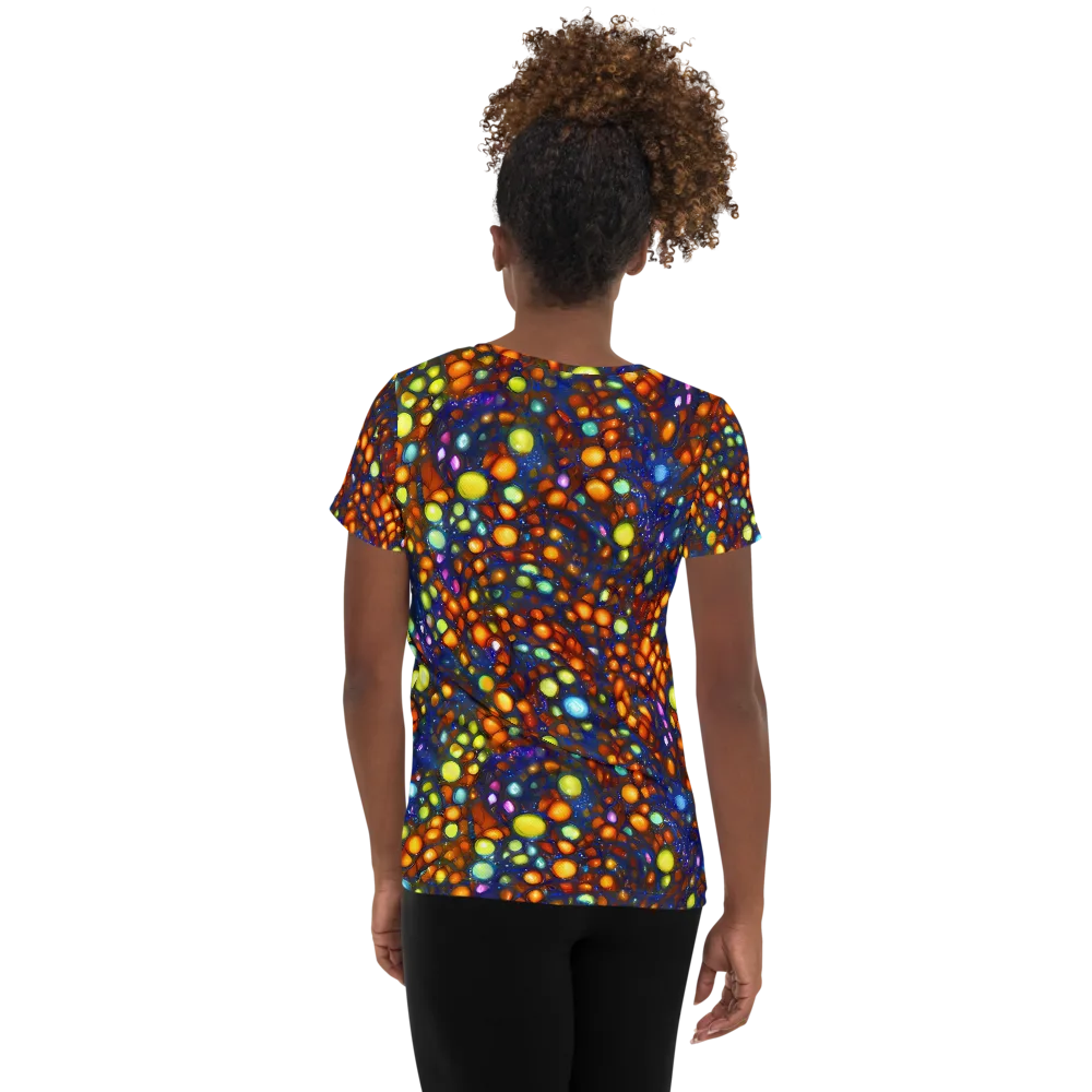Electric Pebble on Women's Athletic T-Shirt — Back