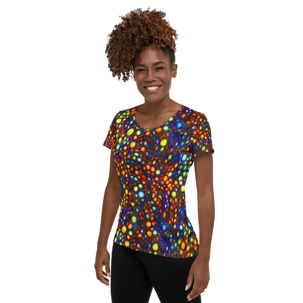 Electric Pebble on Women's Athletic T-Shirt — Left