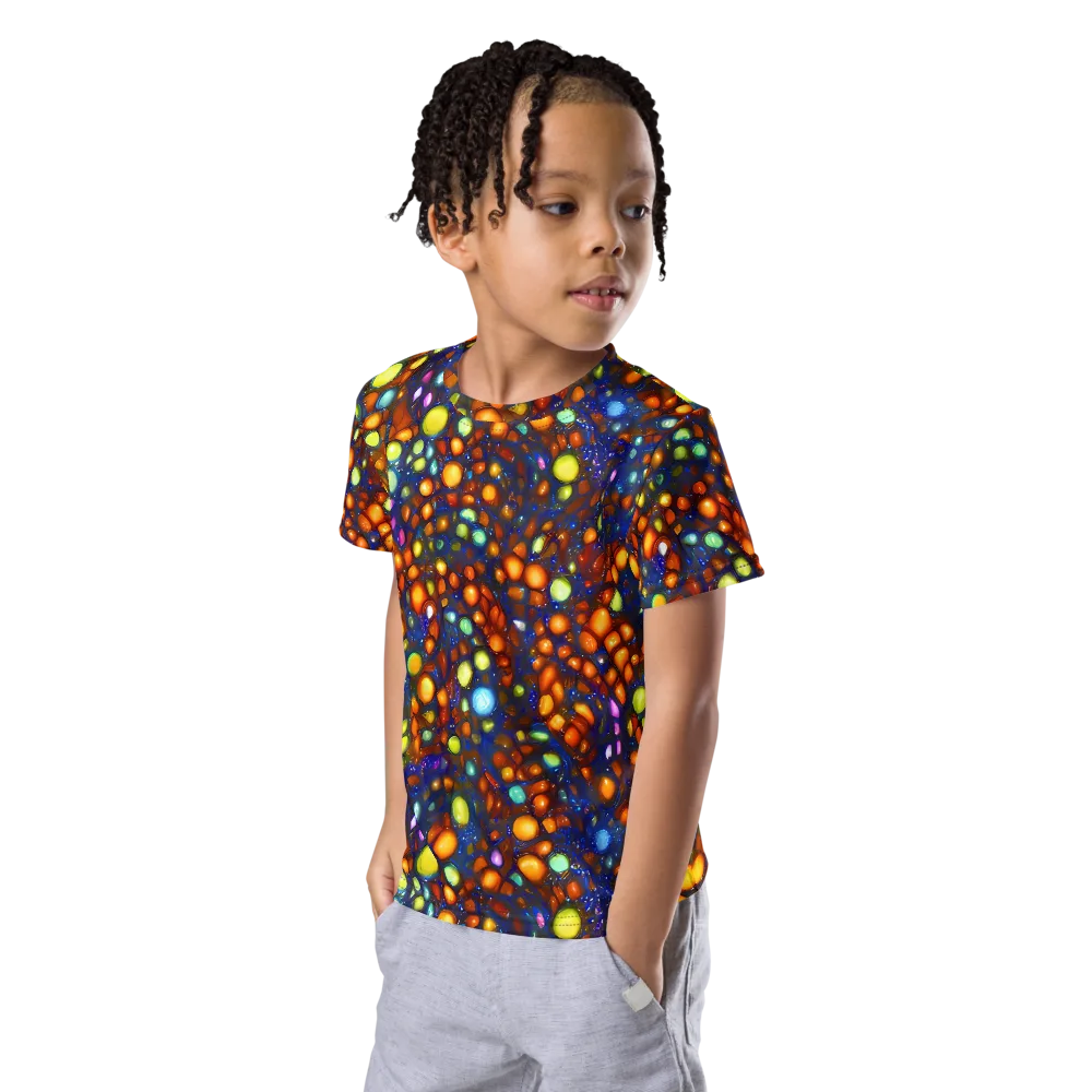 Electric Pebble on Kids Crew Neck T-Shirt — Left Front