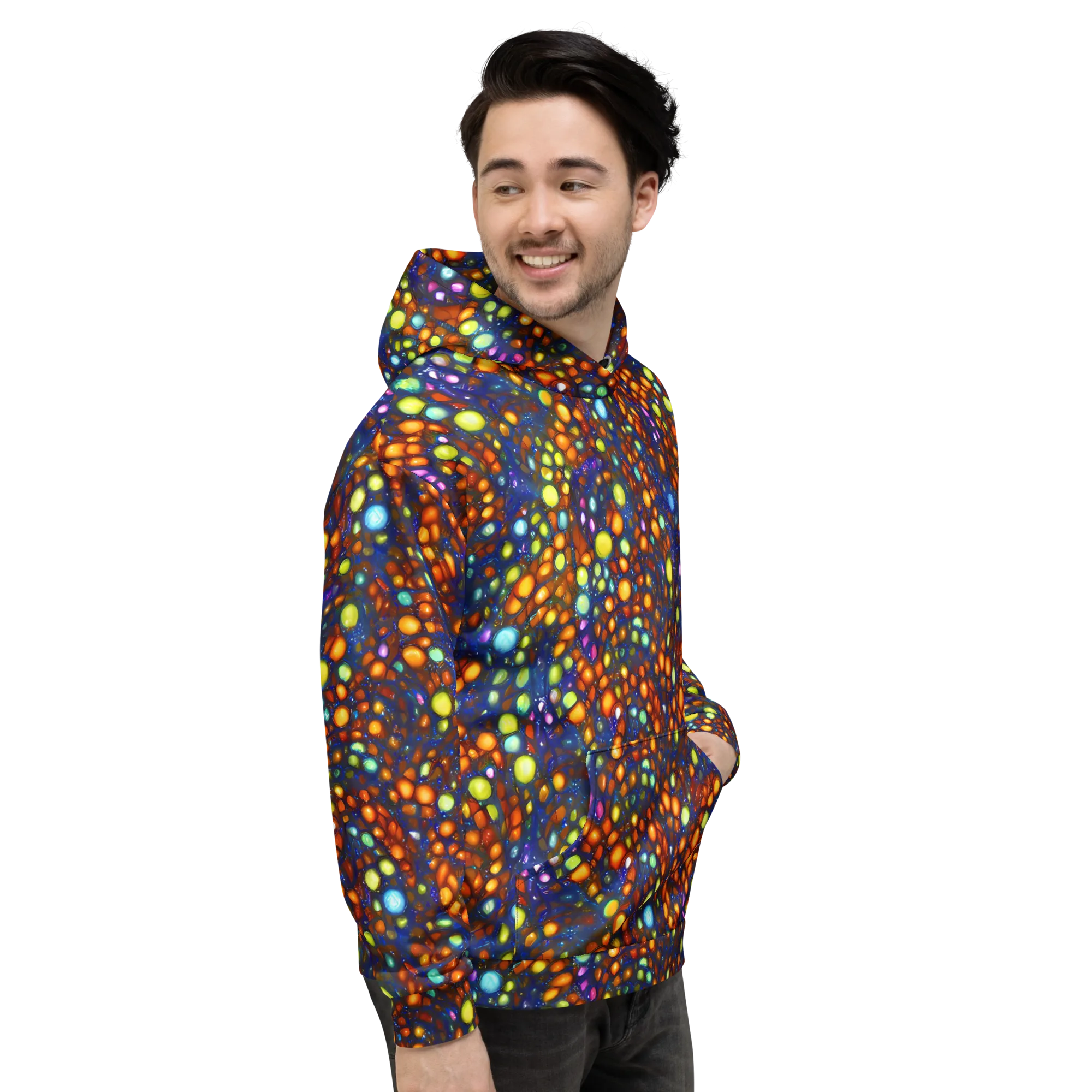 Electric Pebble on Hoodie — Right