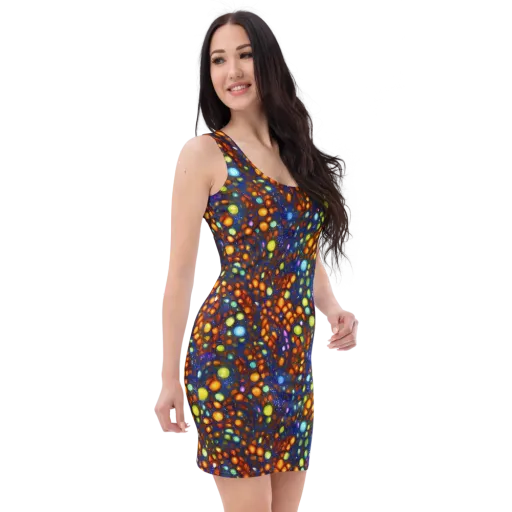 Electric Pebble on a Bodycon Dress