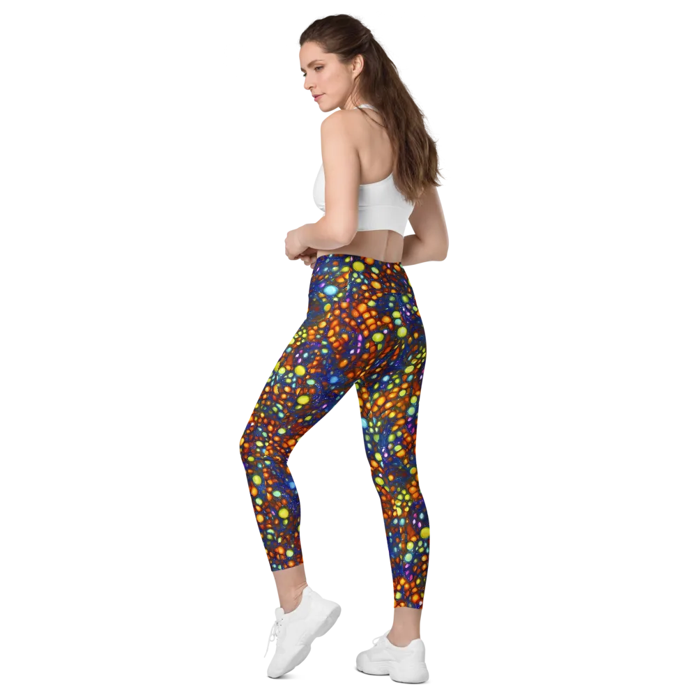 Electric Pebble on Leggings with Pockets — Left Back