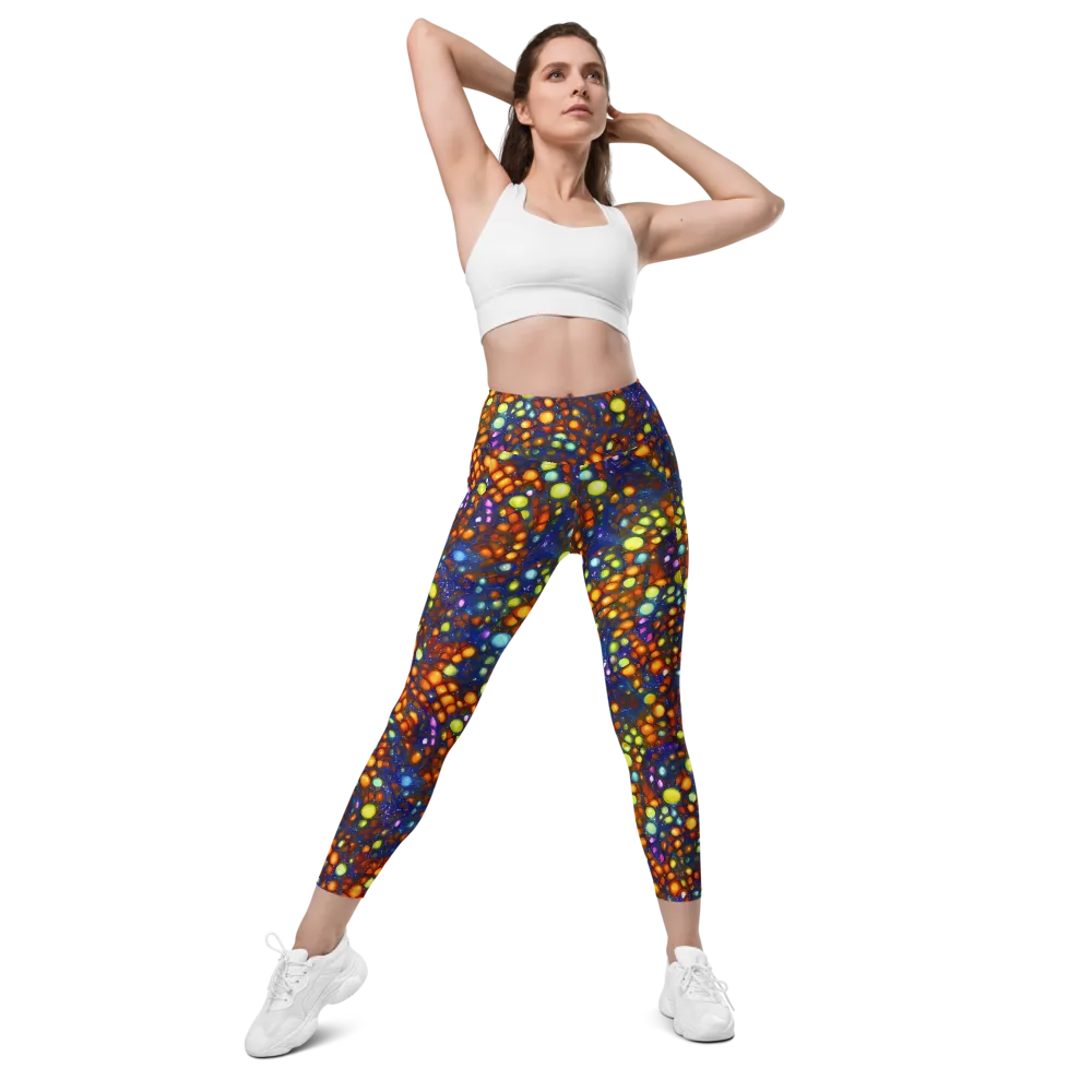 Electric Pebble on Leggings with Pockets — Front
