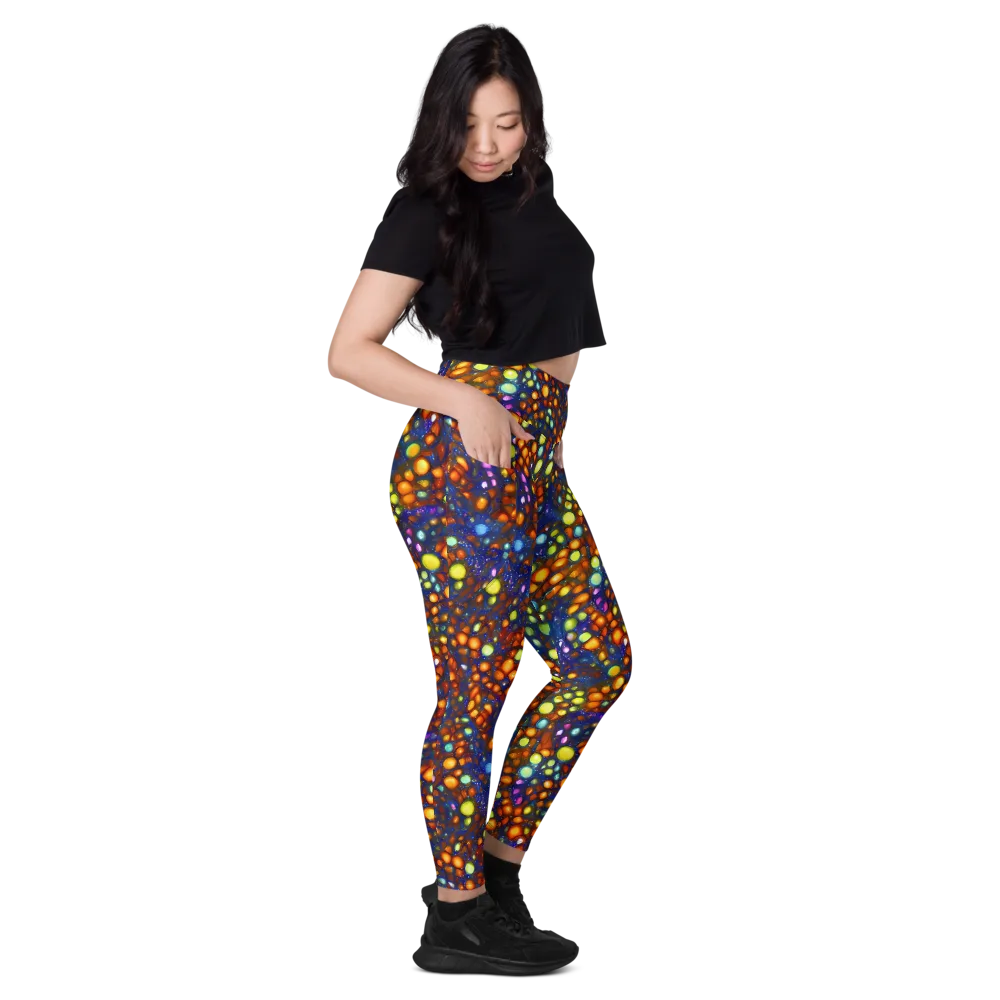 Electric Pebble on Leggings with Pockets — Right