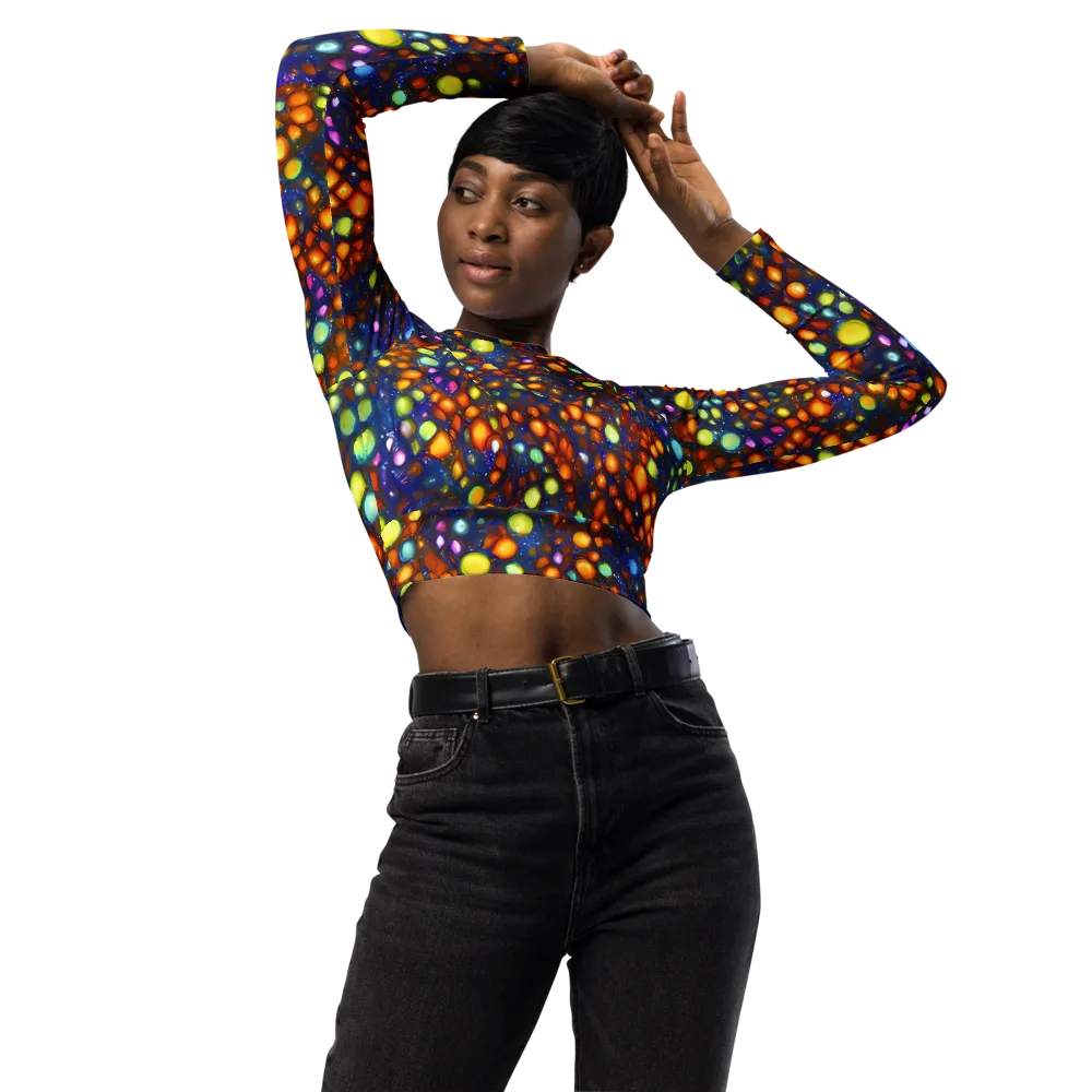 Electric Pebble on Long Sleeve Crop Top — Front
