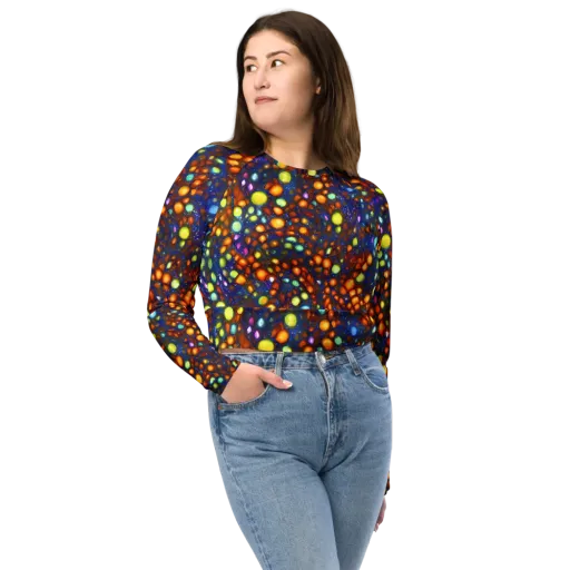 Electric Pebble on a Long Sleeve Crop Top