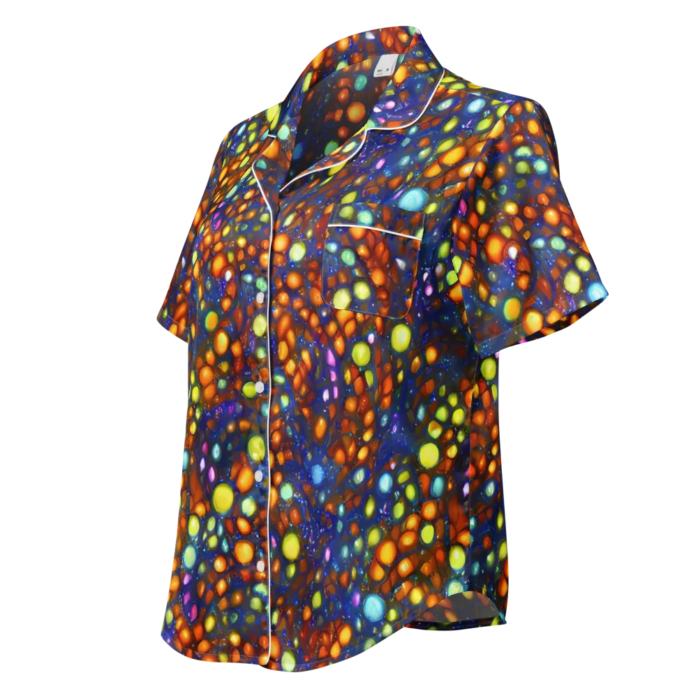 Electric Pebble on Women's Short Sleeve Pajama Top — Left Front