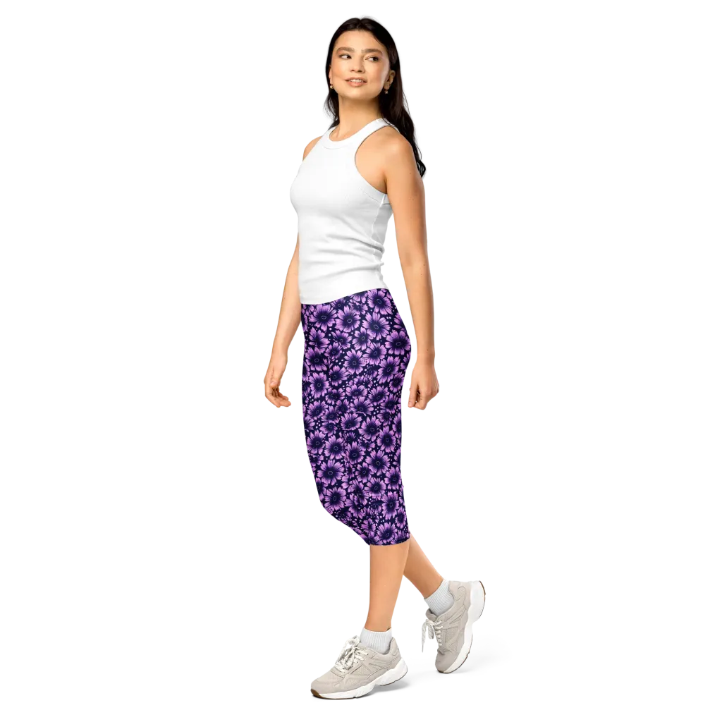 Violet Afterglow on Capri Leggings — Left Front