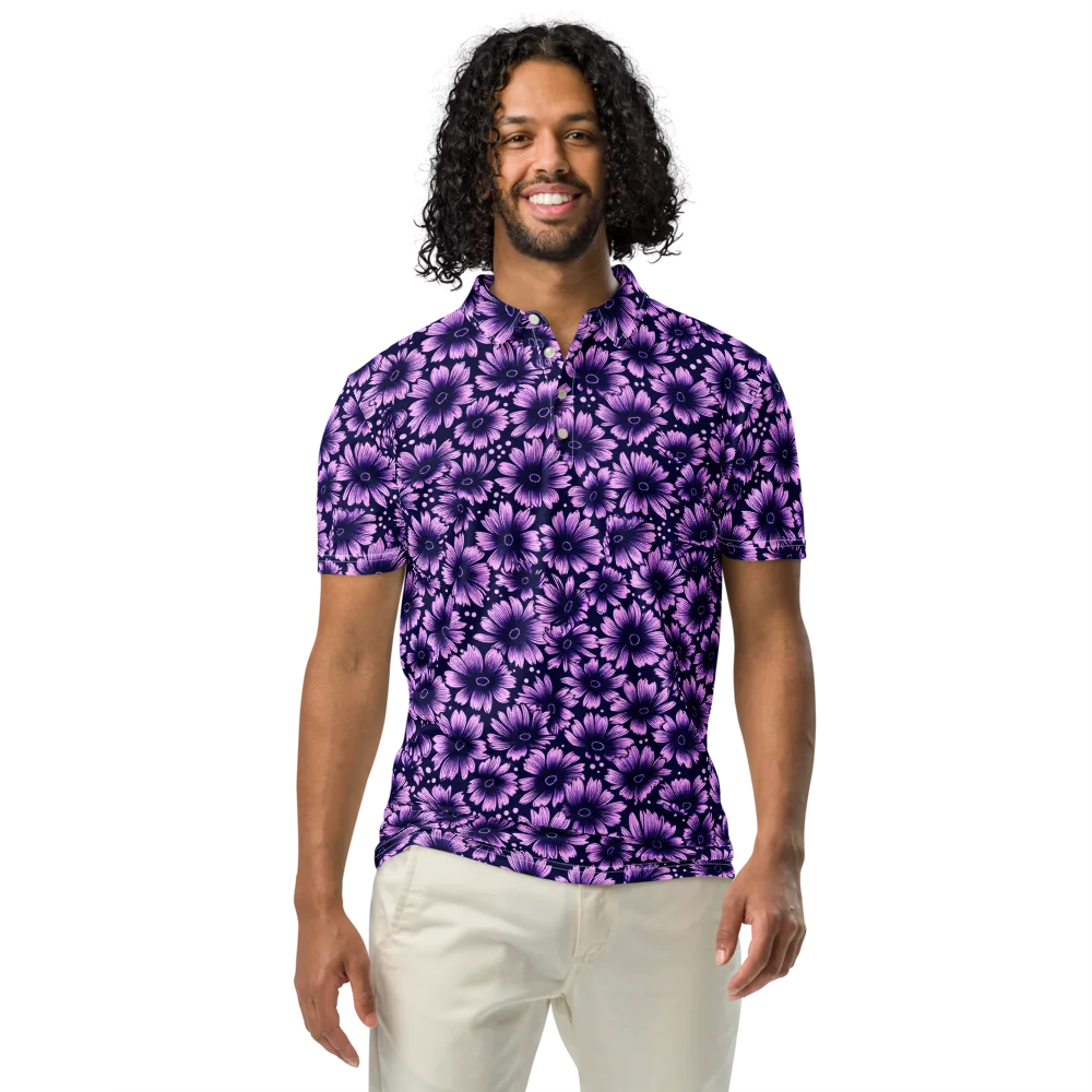 Violet Afterglow on Men's Slim Fit Polo Shirt — Front