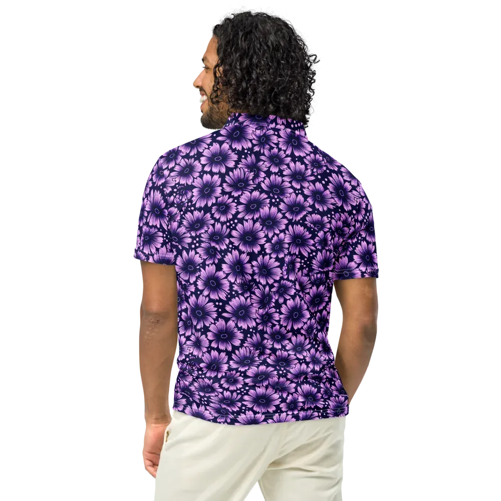 Violet Afterglow on Men's Slim Fit Polo Shirt — Back