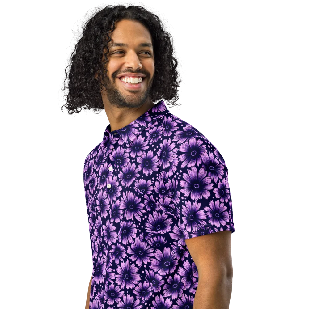 Violet Afterglow on Men's Slim Fit Polo Shirt — Left Front