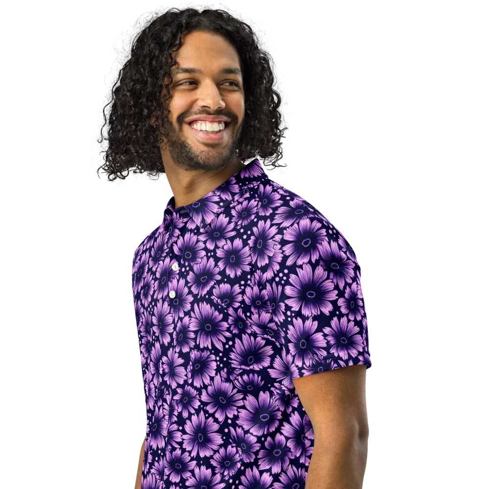 Violet Afterglow on Men's Slim Fit Polo Shirt — Left Front